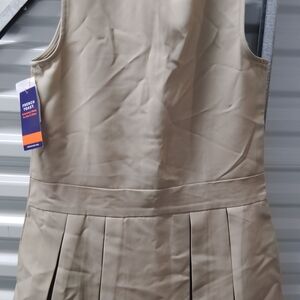 Beige Sleeveless 10 Pcs Of Uniform School  Size 12 ,14 & 16  Dress